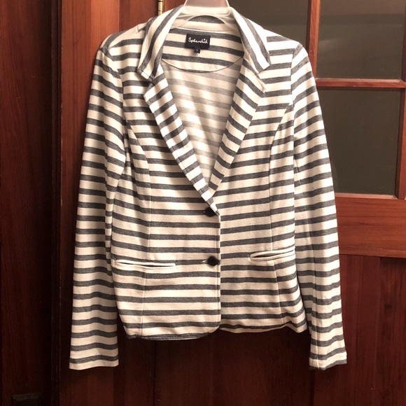 blue and white striped cotton jacket - Picture 1 of 3